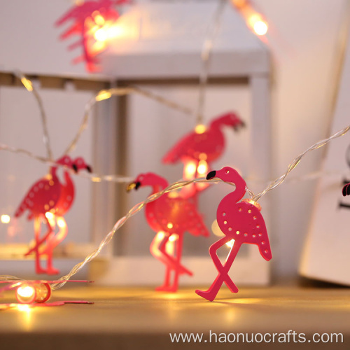 flamingo lamp string heart fresh decoration wrought iron